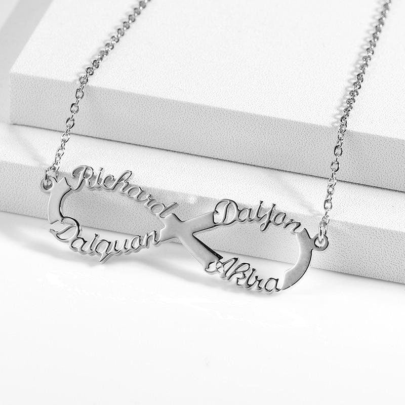 Personalized Infinity Name Necklace 18K gold plated Stainless Steel Choker Custom Necklaces Infinity Pendant Friendship Necklace Custom Name