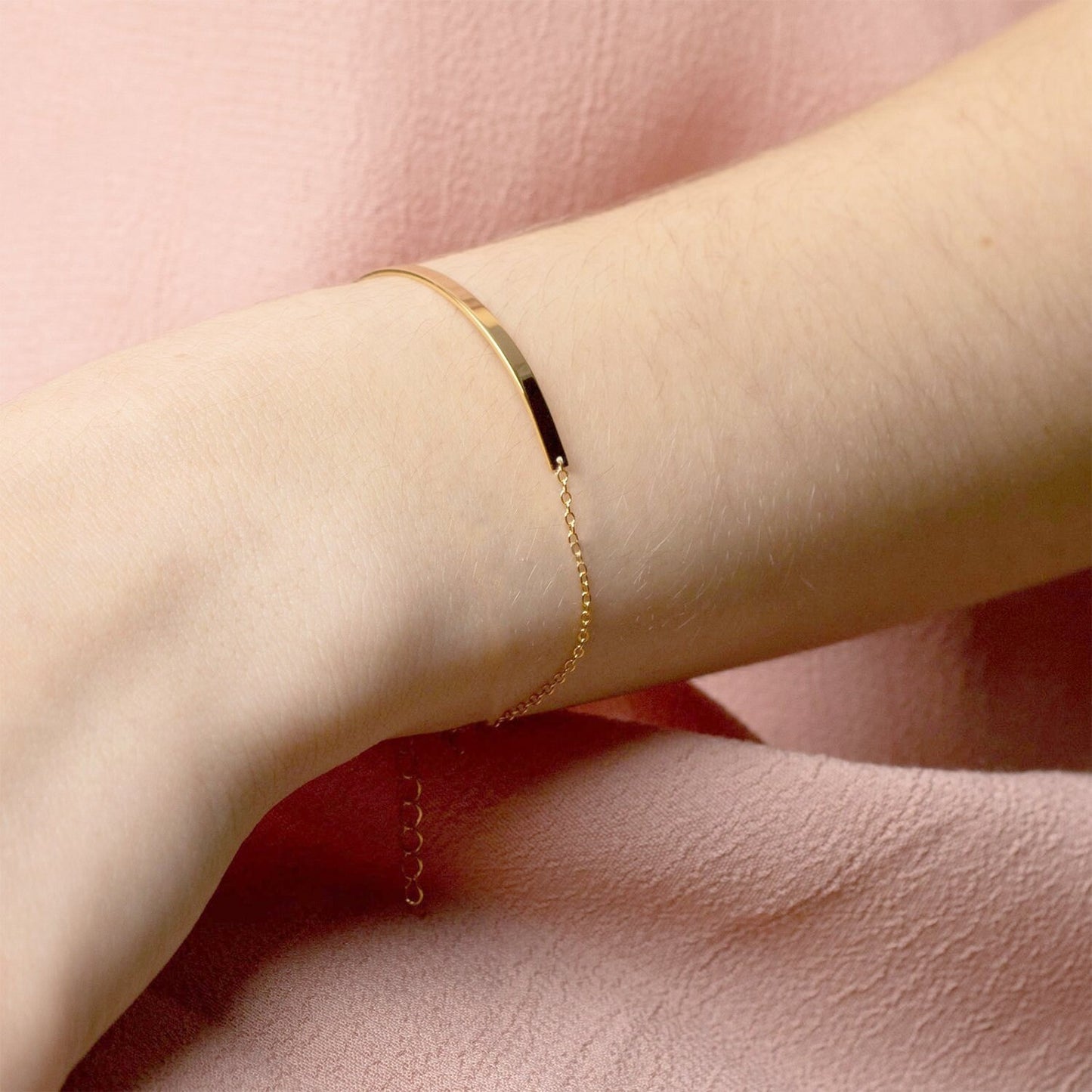 Long Bar, Women Bracelet, Women Jewelry, Thin Bracelet, Gold Bracelet, Silver Bracelet, Nameplated Bar, Minimalist Charm, Fashion Bracelet,