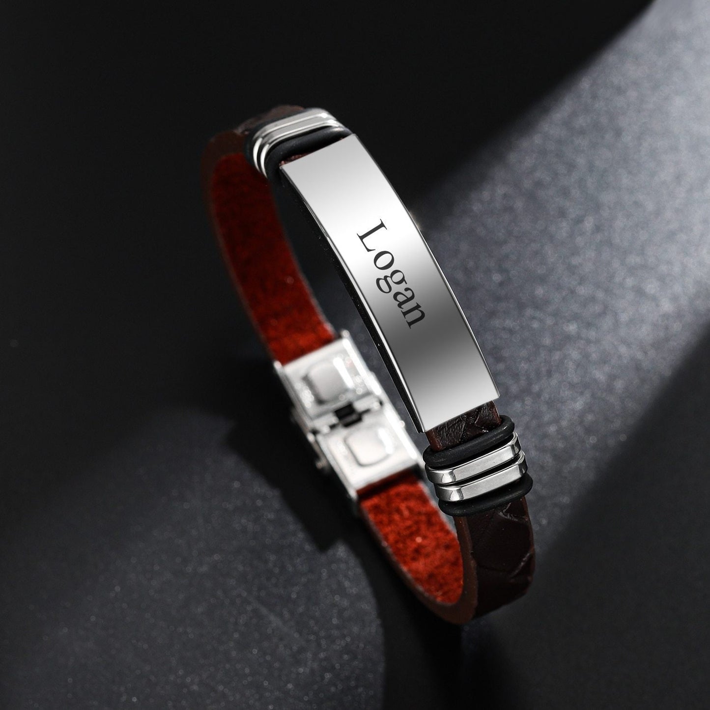 Custom Bracelets For Men Personalized Name Bracelet For Husband Boyfriend Customized Stainless Steel Bangle Father’s Day Gifts Customized