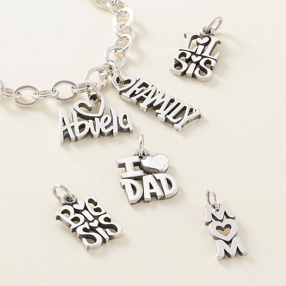 Pendant Charms, Handmade Charms, Fashion Jewelry, Bracelet Charms, Charms for Bracelet, Silver Charms, Family Charm, Love Charm, Gift for