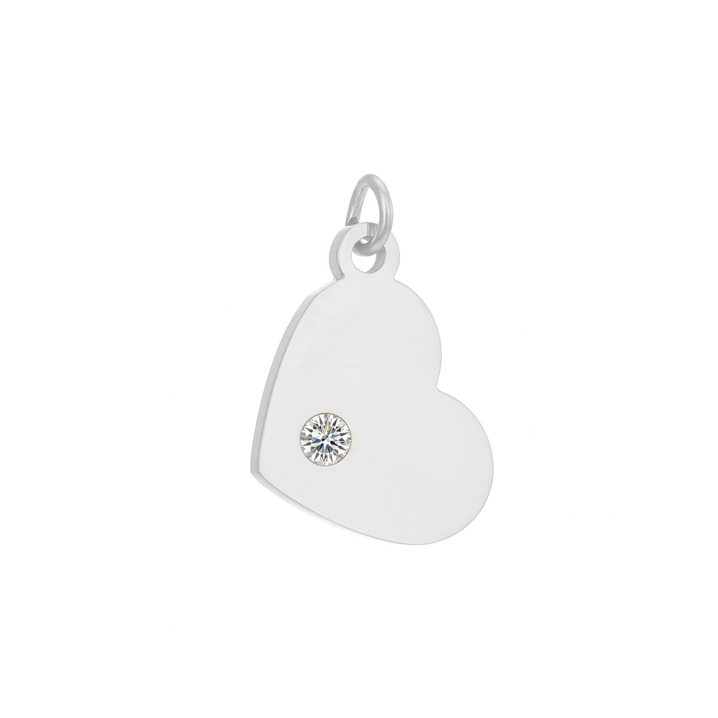 Heart Pendant, Charm Necklace, Diamond Initial.