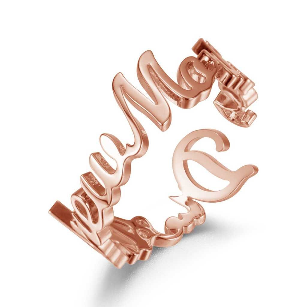 Dainty Custom Name Ring Personalized Name Ring Party Wedding Custom Rings For Women Stainless Steel Jewelry Not Fade Charm Gifts Customized