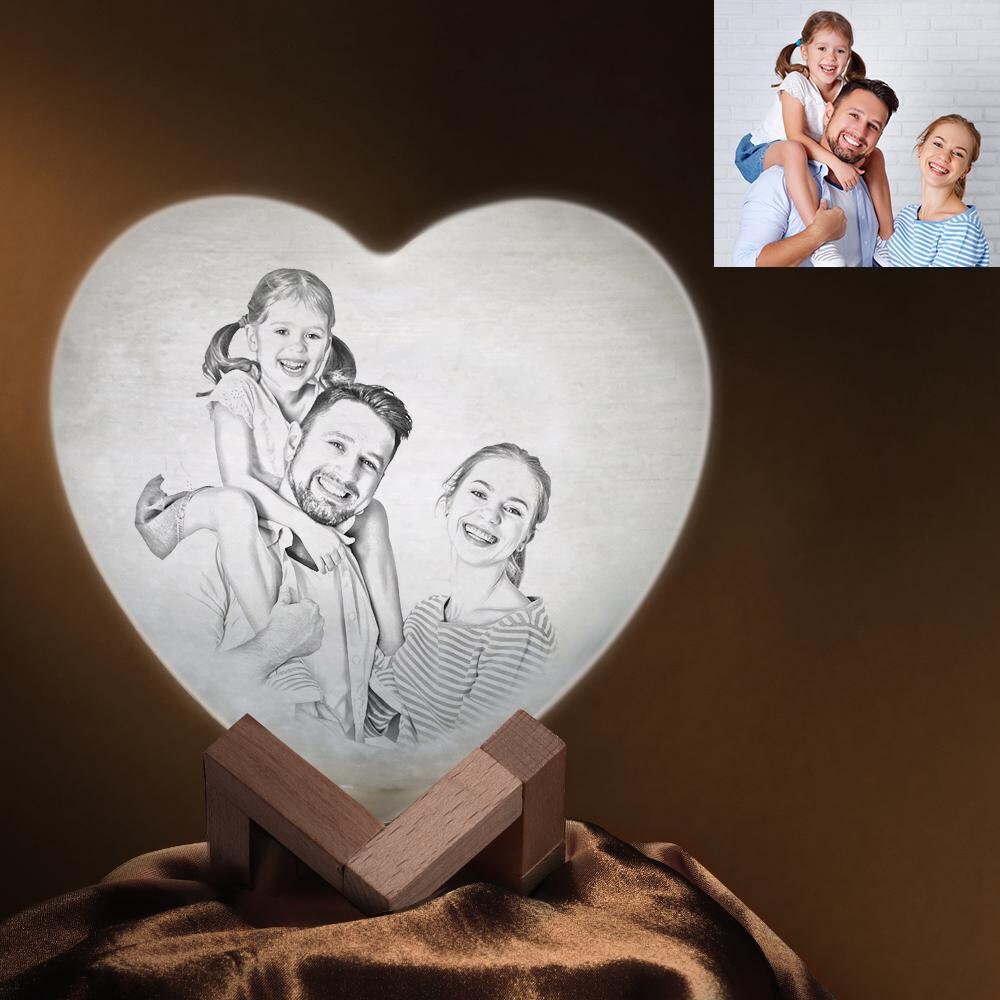 Customized Moon Lamp with 16 Colors Heart Shape Rgb 16 Colors Moon Light 12cm Led 3D Print Moon Lamp Night Light For Mother's Gift