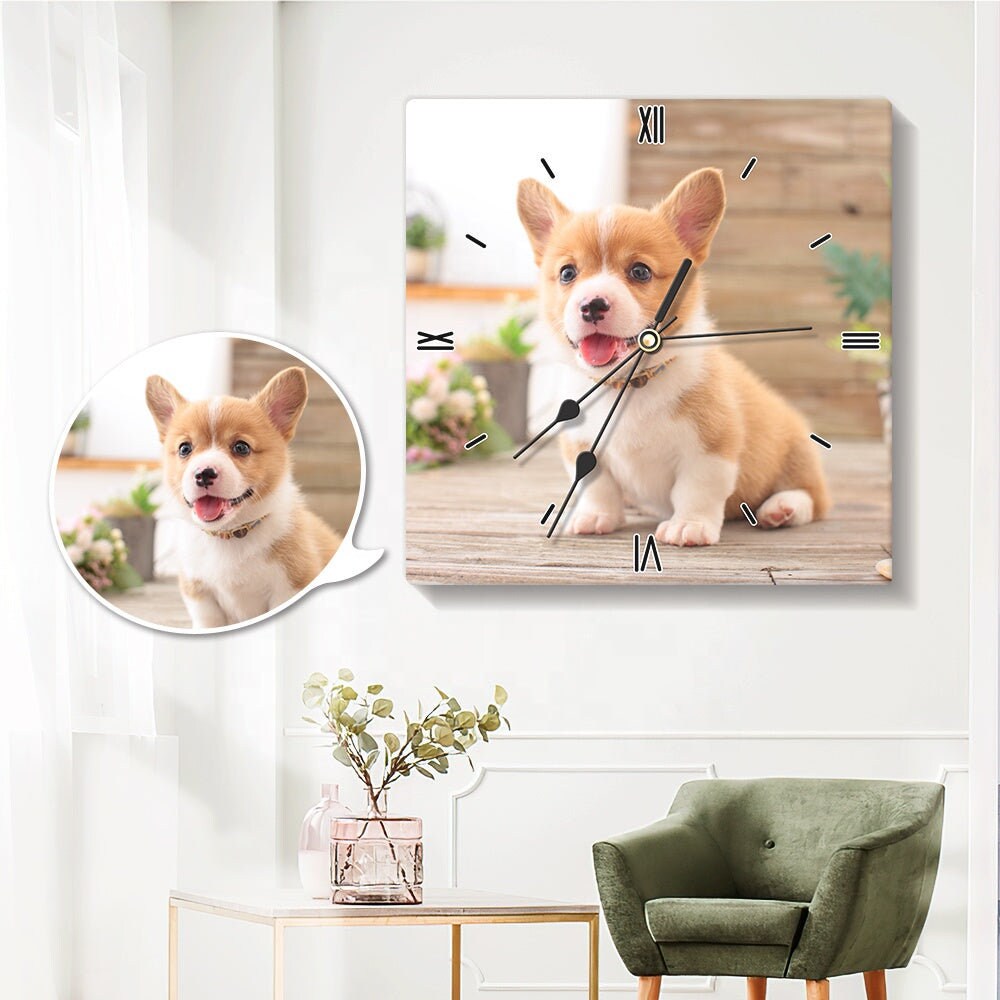 Custom Photo Square Shape Wall Clocks Personalized Photo Clock Luxury Custom Photo Wall Clock Home Decoration Personalized Gift wall decor