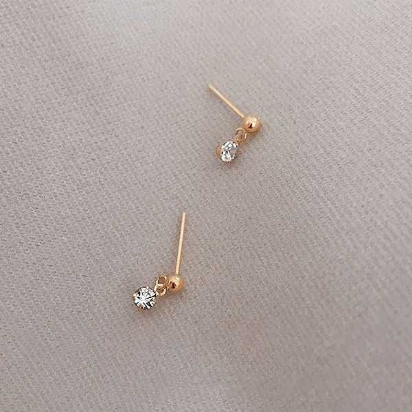 14K Sold Gold Diamond Piercing Earrings Ladies Jewelry Earrings Princess Cubic Zirconia Stones Earrings Gift Gift for her