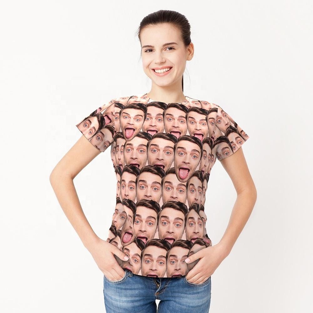 Custom photo Face Shirt T Shirts Custom Face Designer Ladies T Shirt Personalized Face T-shirt For Women Birthday Gift Custom Gift