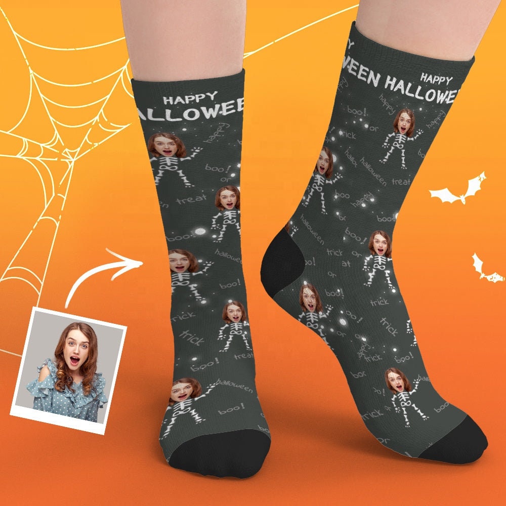 Custom Socks Funny Kids Men Women Halloween Socks For Family Gifts Personalized Sock Custom Printed Socks Valentine Gift Funny faces on
