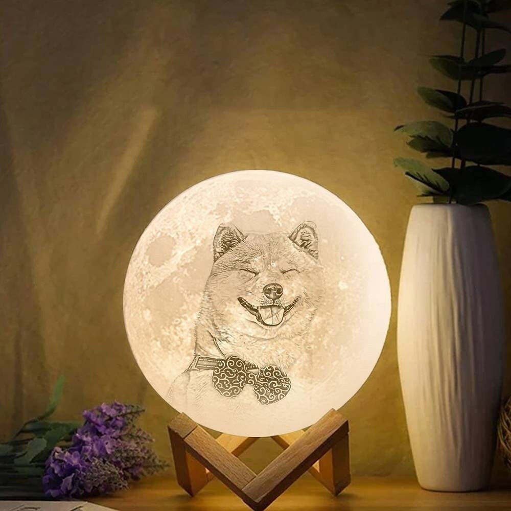 18cm Led Lamp Warm Cool White RGB 16 Colors 3D Printing Moon Light Lamp With Stand Home Decor Unique Gift Valentines Day Gift