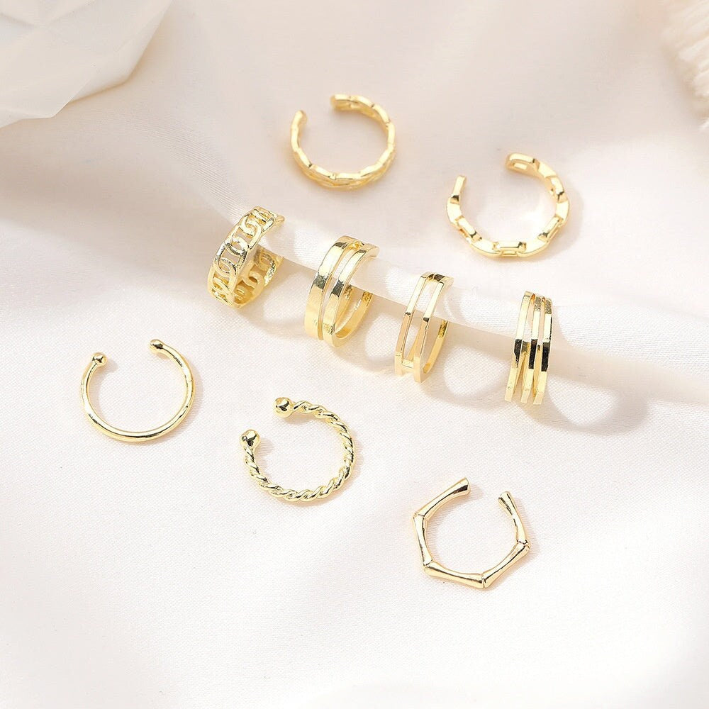 Simple Ear Bone Clip Earrings Designer Cuff Earrings Threaded Circle Ear Ring Clip Cuffs For Women Dainty Jewelry Gift for Her