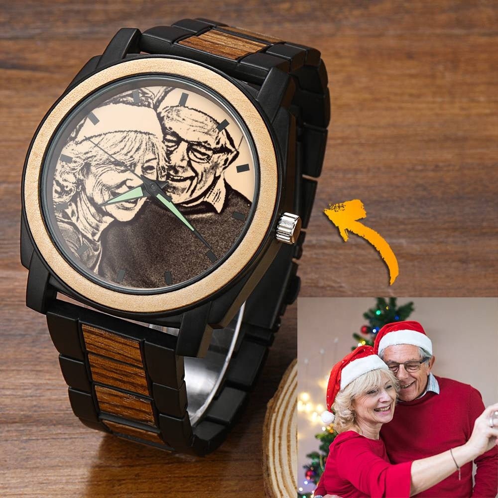 Personalized Logo Engraved Wood Watches Custom Premium Watch Customize Logo Engraved Wood Watches Custom Logo Wooden Watch Anniversary Gift