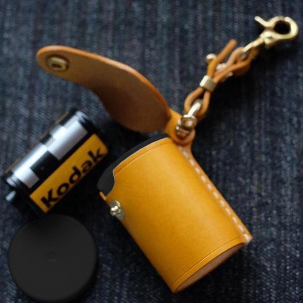 Camera Accessory Case Digital Camera Keychain Accessories Camera Leather Film Roll Bottle Case Film Storage Keychain Packaging Leather Case