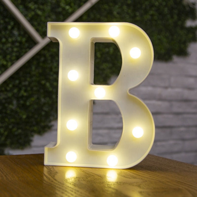 Alphabet Letter LED lights Romantic Gift Happy Birthday Letter Lights Led Light Up 26 Letters Alphabet Marque Decoration Light For Wedding