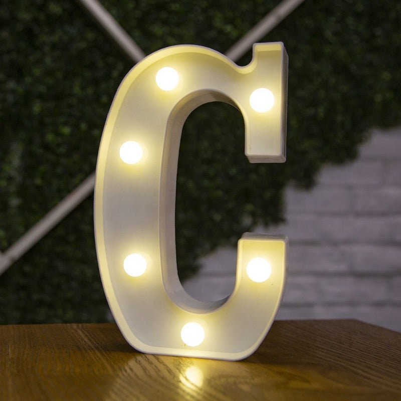 Alphabet Letter LED lights Romantic Gift Happy Birthday Letter Lights Led Light Up 26 Letters Alphabet Marque Decoration Light For Wedding