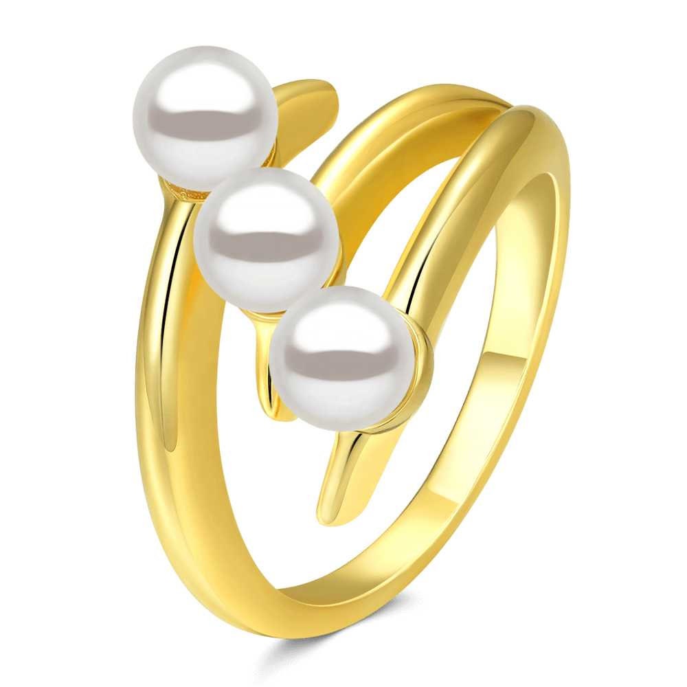 14K Gold Filled Bague Pearl Line Design Ring Pearl Rings Jewelry Women Wedding Anniversary Gift Bridesmaid Gift For Her