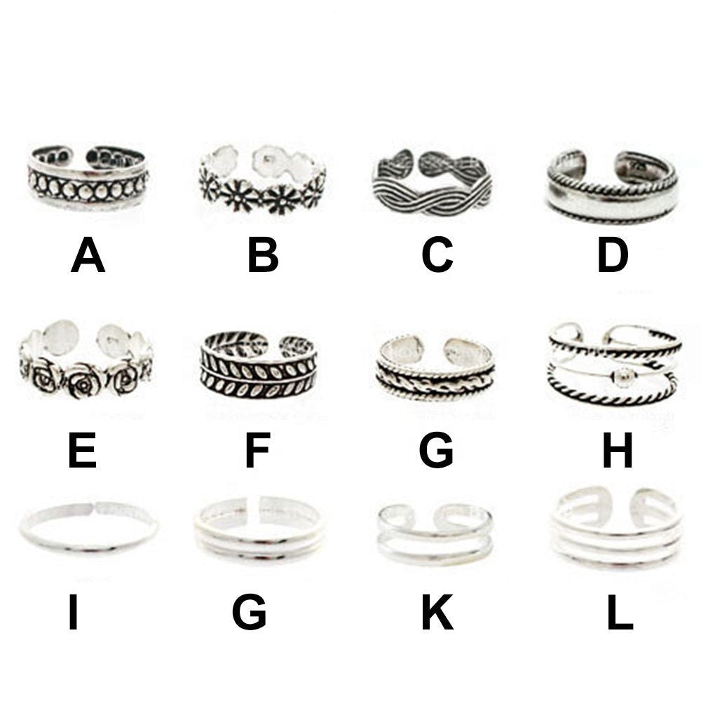 Adjustable Toe Open Rings For Women Vintage Open Toe Rings Open Adjustable Circle Toe Ring Round Shaped Open Resizable Finger Ring