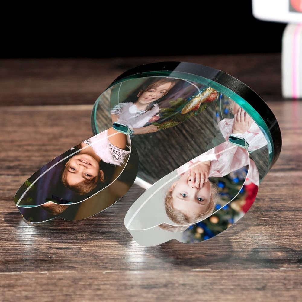 Personalized Photo Transparent Frame Heart Shaped Gift Crystal Crafts Wedding Gift Custom Picture Heart Transparent Frame Crystal Heart