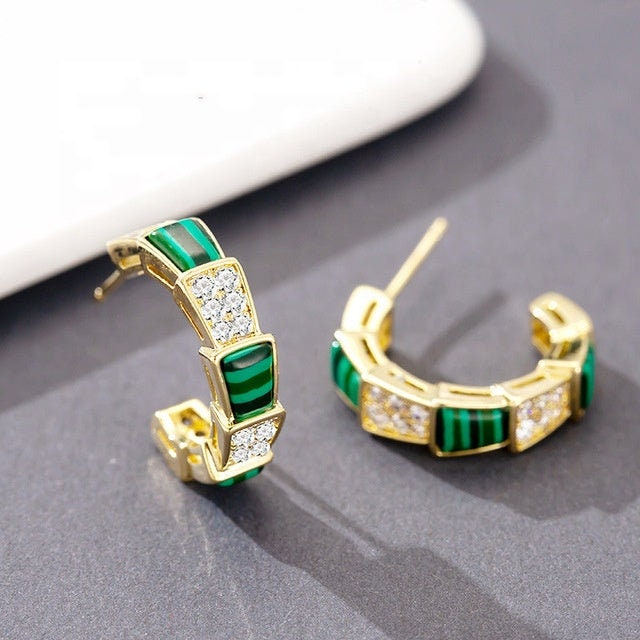 Zircon Stone C-Shaped Open Hoop Earrings C-Shaped Half Ear Hoop Earrings Shell Earring Half Open Zircon Hoop Earrings Gift For Women