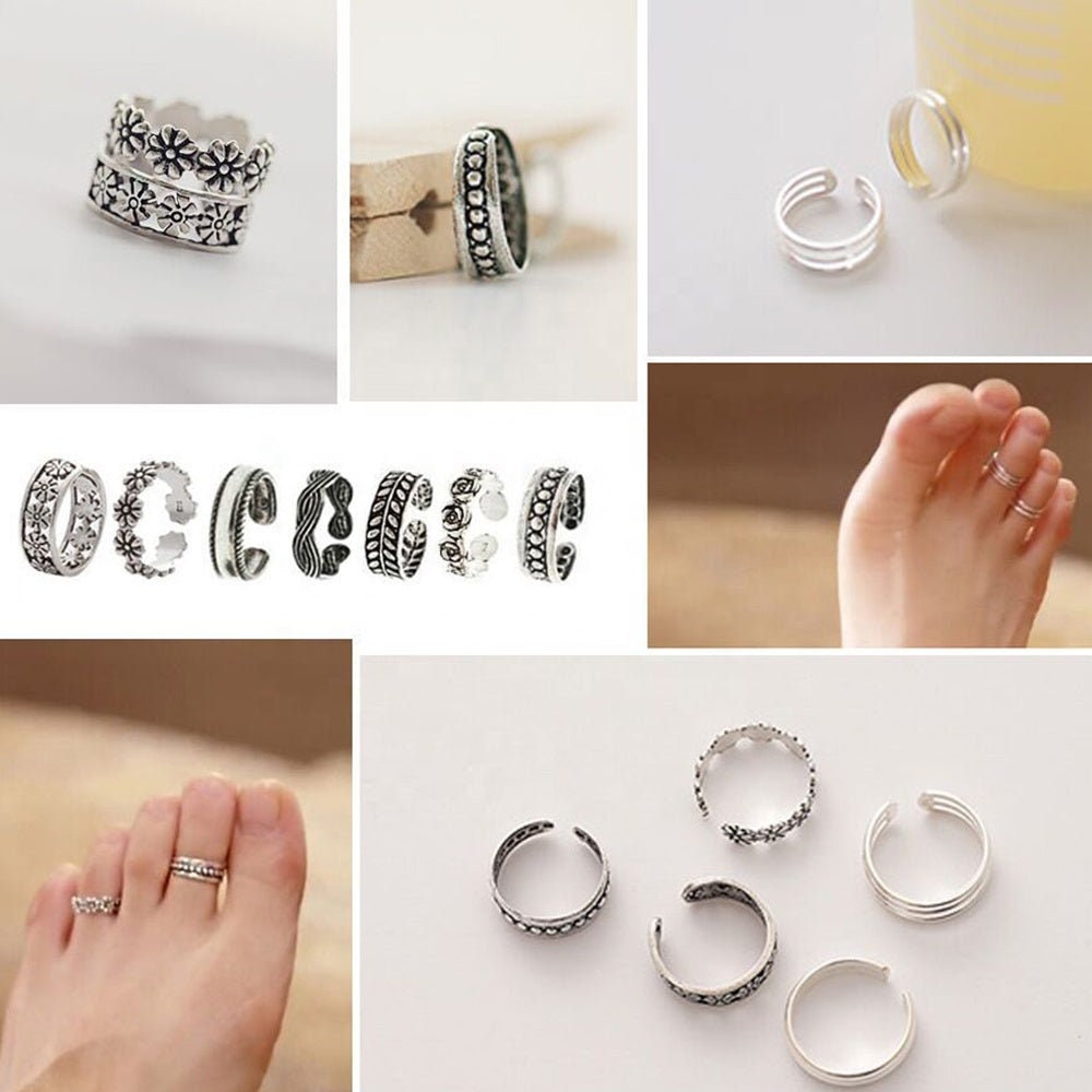 Adjustable Toe Open Rings For Women Vintage Open Toe Rings Open Adjustable Circle Toe Ring Round Shaped Open Resizable Finger Ring