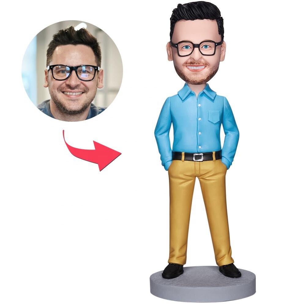 Personalized Face Picture Bobbleheads Clay Doll Customized Bobble Head For Gift Figurines Customized Photo Sculpture Clay Figurine