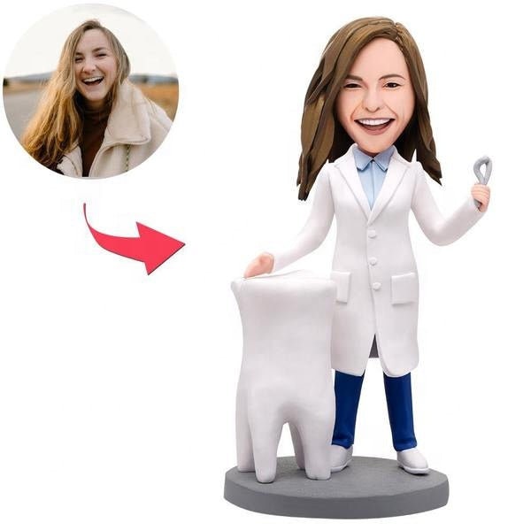 Personalized Face Photo Bobbleheads Customized Picture Text Engraved Soft Clay Sculpture Custom Clay Figurine Bobble Head