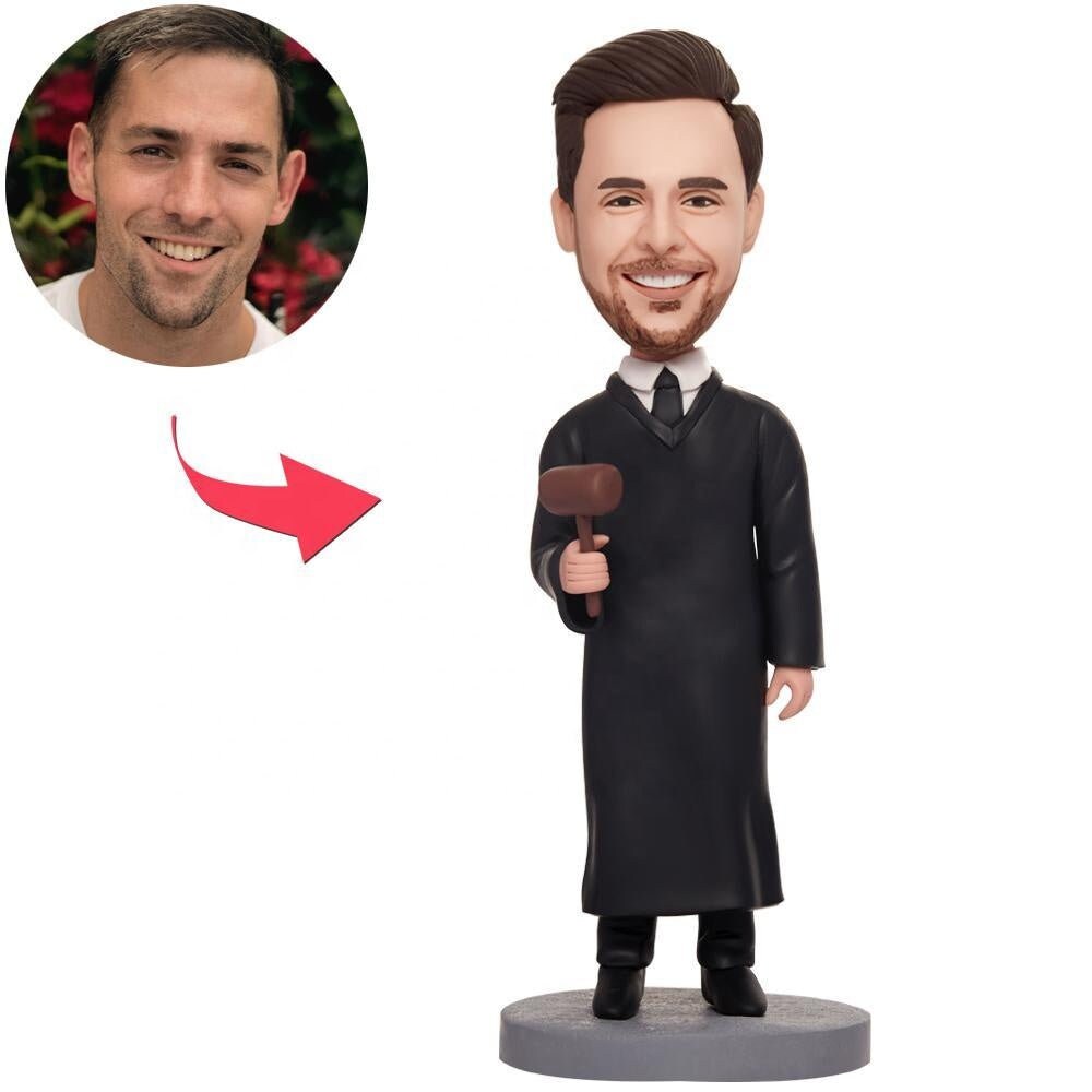 Personalized Photo Judge Bobblehead Custom Doll Figures Judge Action Figure Clay Sculpture With Engraved Text