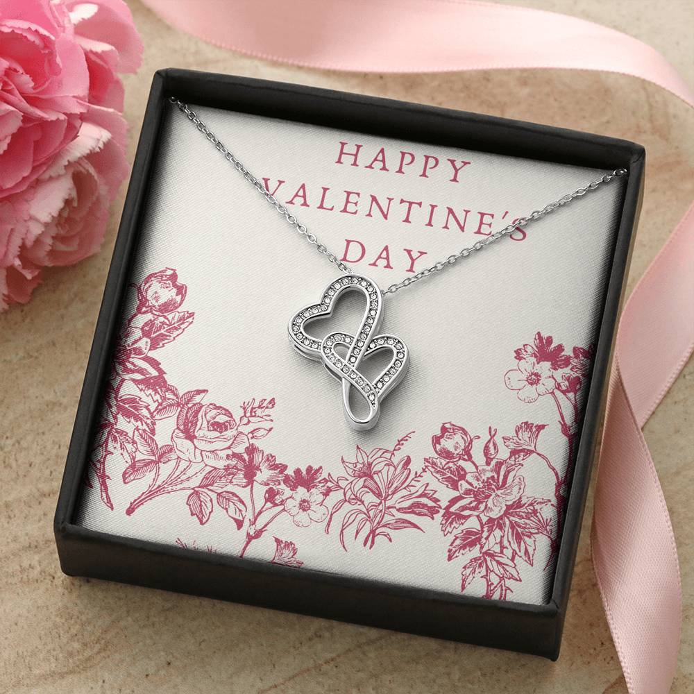 Valentine's Day Gift For Women Double Heart Pendent To My Wife Forever Love Bond Necklace Gift