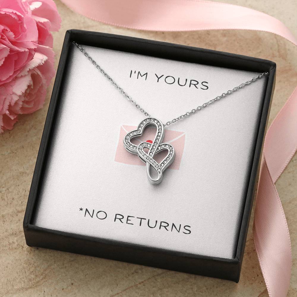 Personalized Necklace Gift To My Future Wife On Her Birthday Engagement Valentine's Day Gift Double Heart Pendent