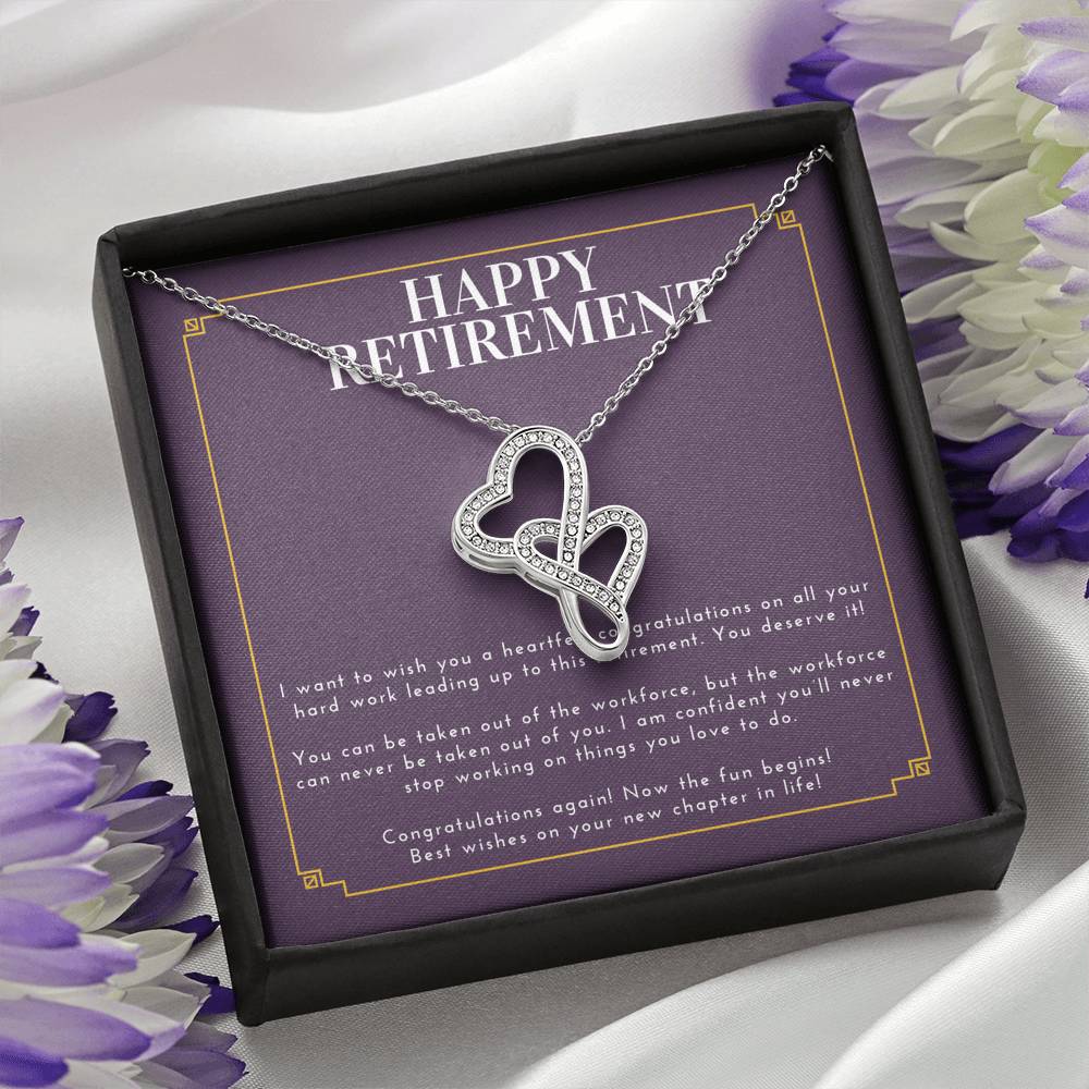 Personalized Retirement Gift For Colleagues Coworkers Boss Retirement Party Heart Necklace Gift