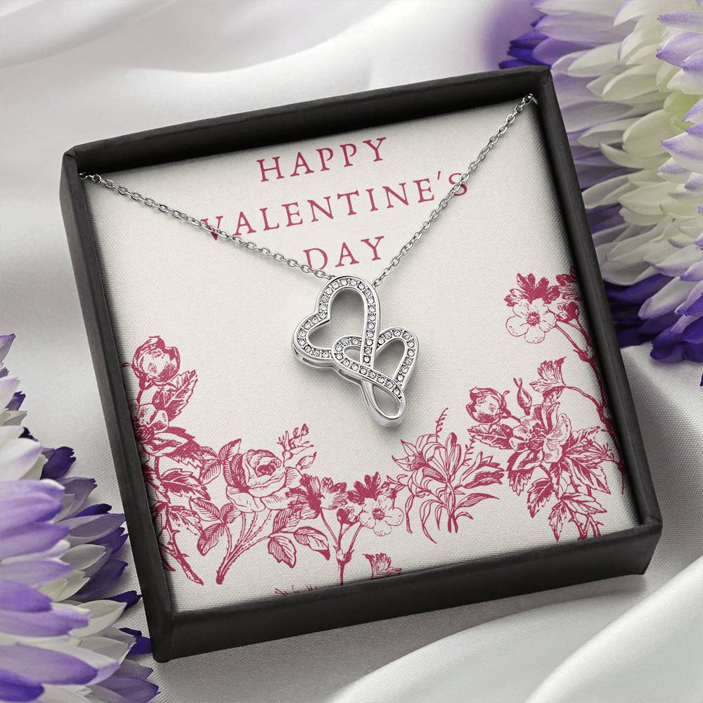 Valentine's Day Gift For Women Double Heart Pendent To My Wife Forever Love Bond Necklace Gift