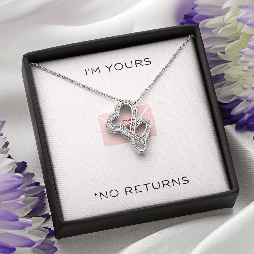 Personalized Necklace Gift To My Future Wife On Her Birthday Engagement Valentine's Day Gift Double Heart Pendent