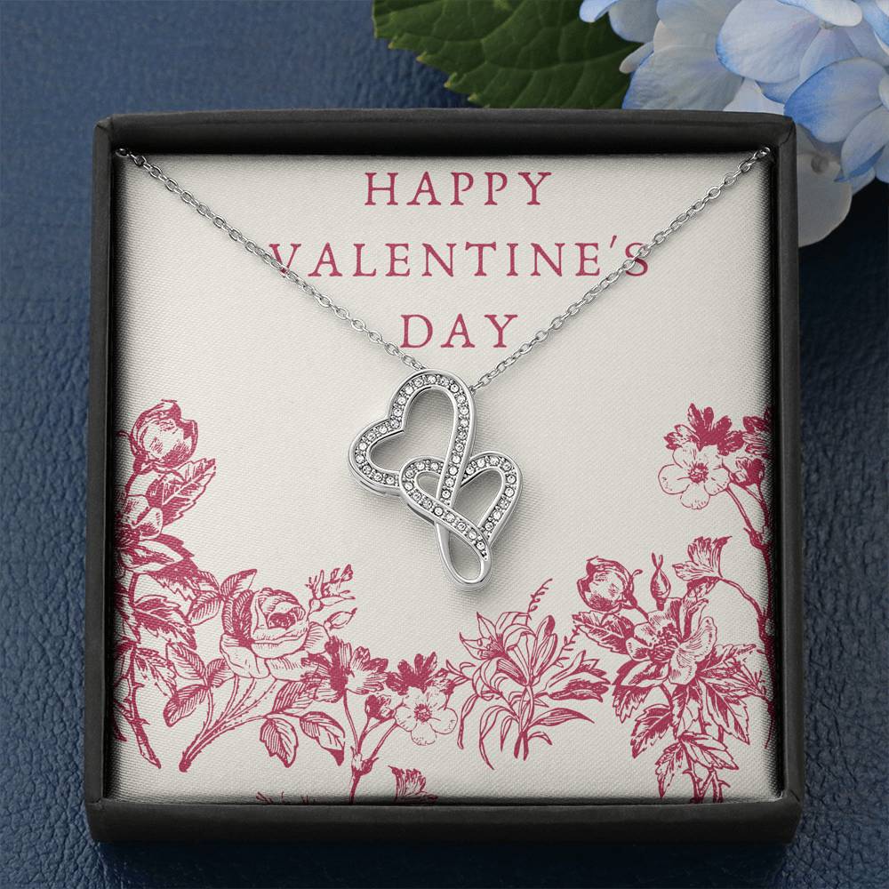 Valentine's Day Gift For Women Double Heart Pendent To My Wife Forever Love Bond Necklace Gift