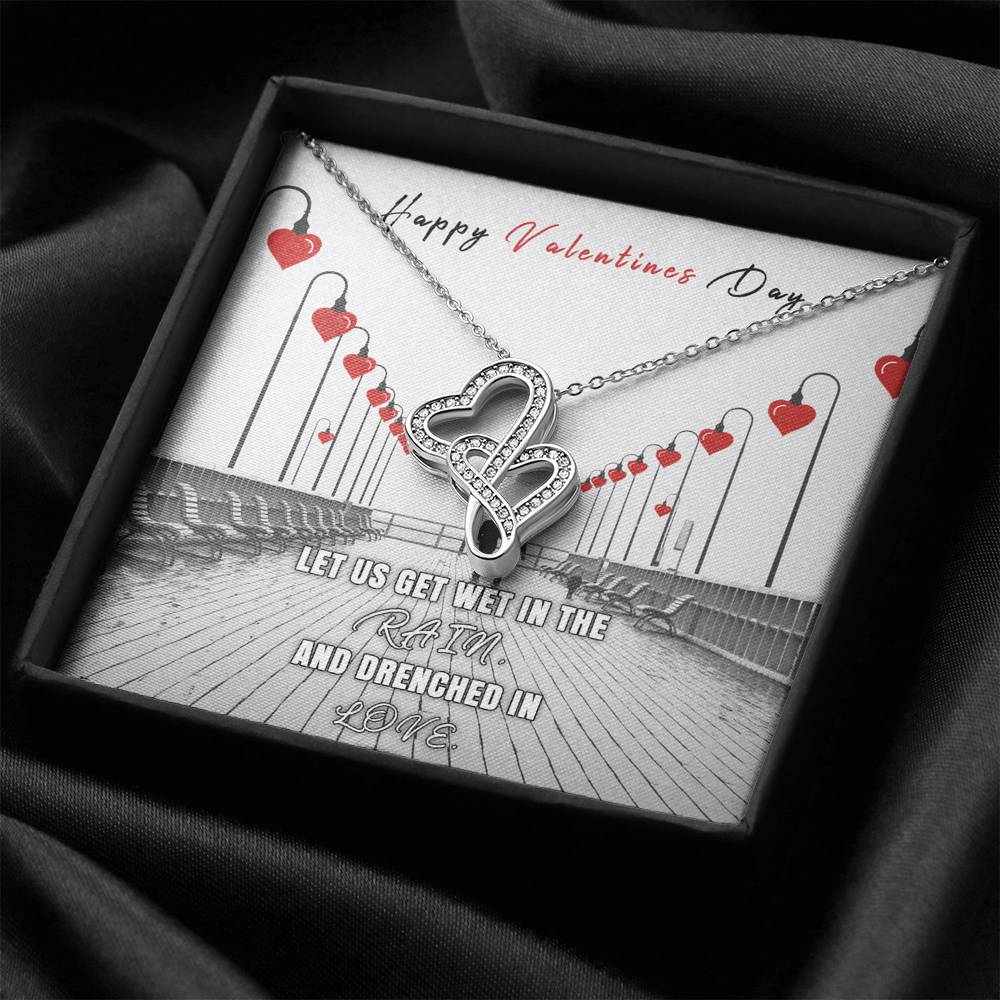 Necklace Gift, Double Hearts, Happy Valentines Day, Love Necklace, I love you,