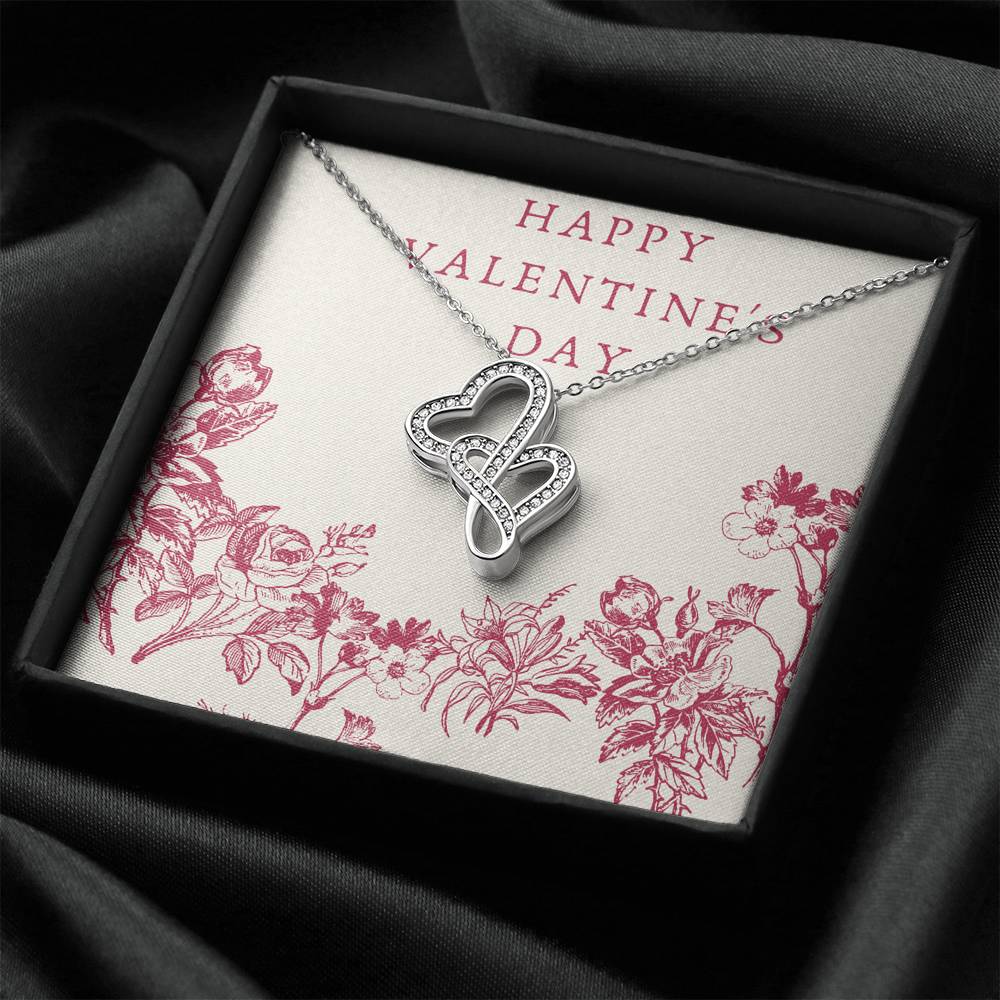 Valentine's Day Gift For Women Double Heart Pendent To My Wife Forever Love Bond Necklace Gift