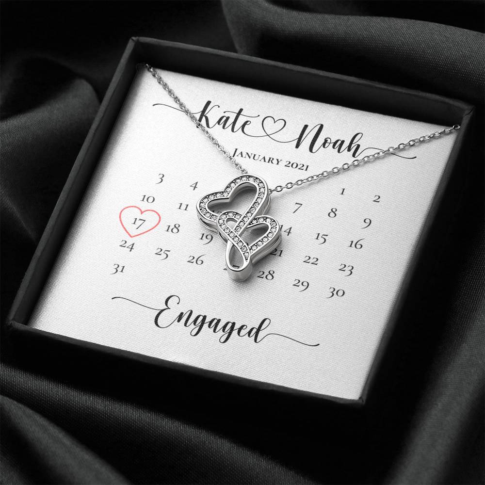 Engagement Gift To My Fiancée Heart Strong Bond Pendent On Engagement Ceremony