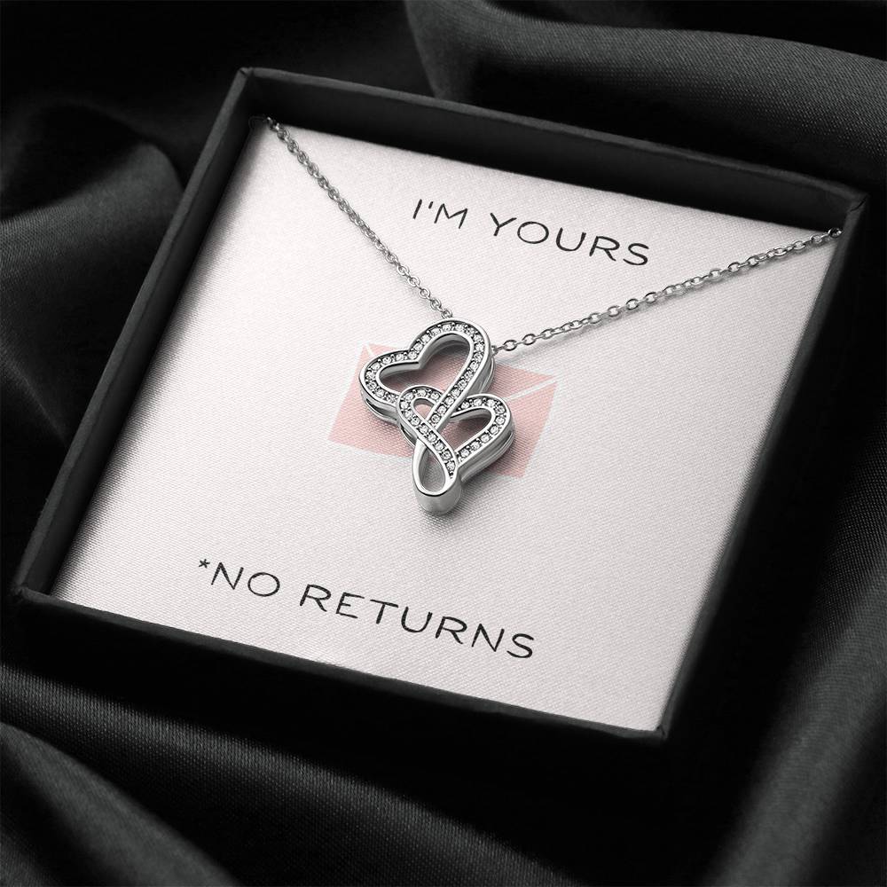 Personalized Necklace Gift To My Future Wife On Her Birthday Engagement Valentine's Day Gift Double Heart Pendent