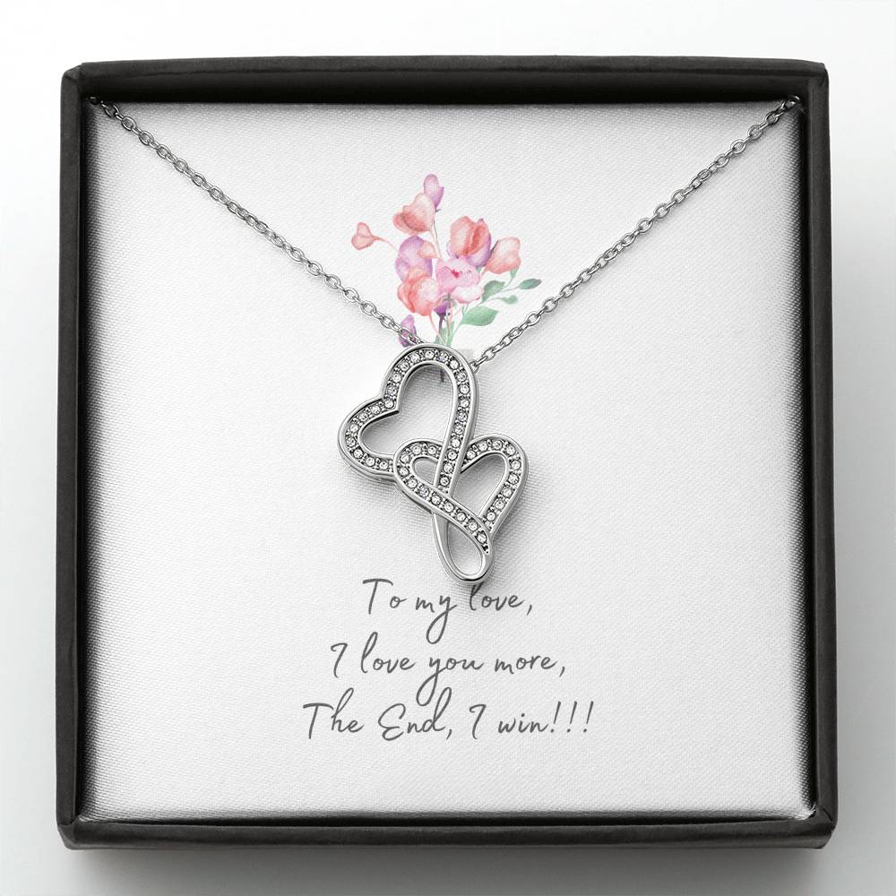 Personalized Gift Girlfriend Necklace for Her Valentines Birthday  Gift Double Hearts Necklace for Women with Message  Card