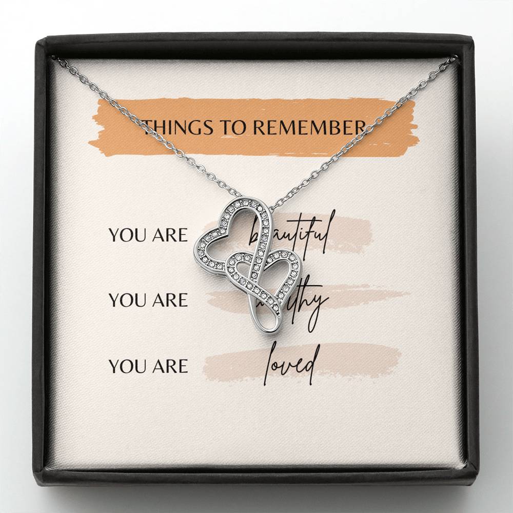 Personalized Wife Girlfriend Necklace for Her Valentines Birthday  Gift Double Hearts  Necklace for Women with Message  Card