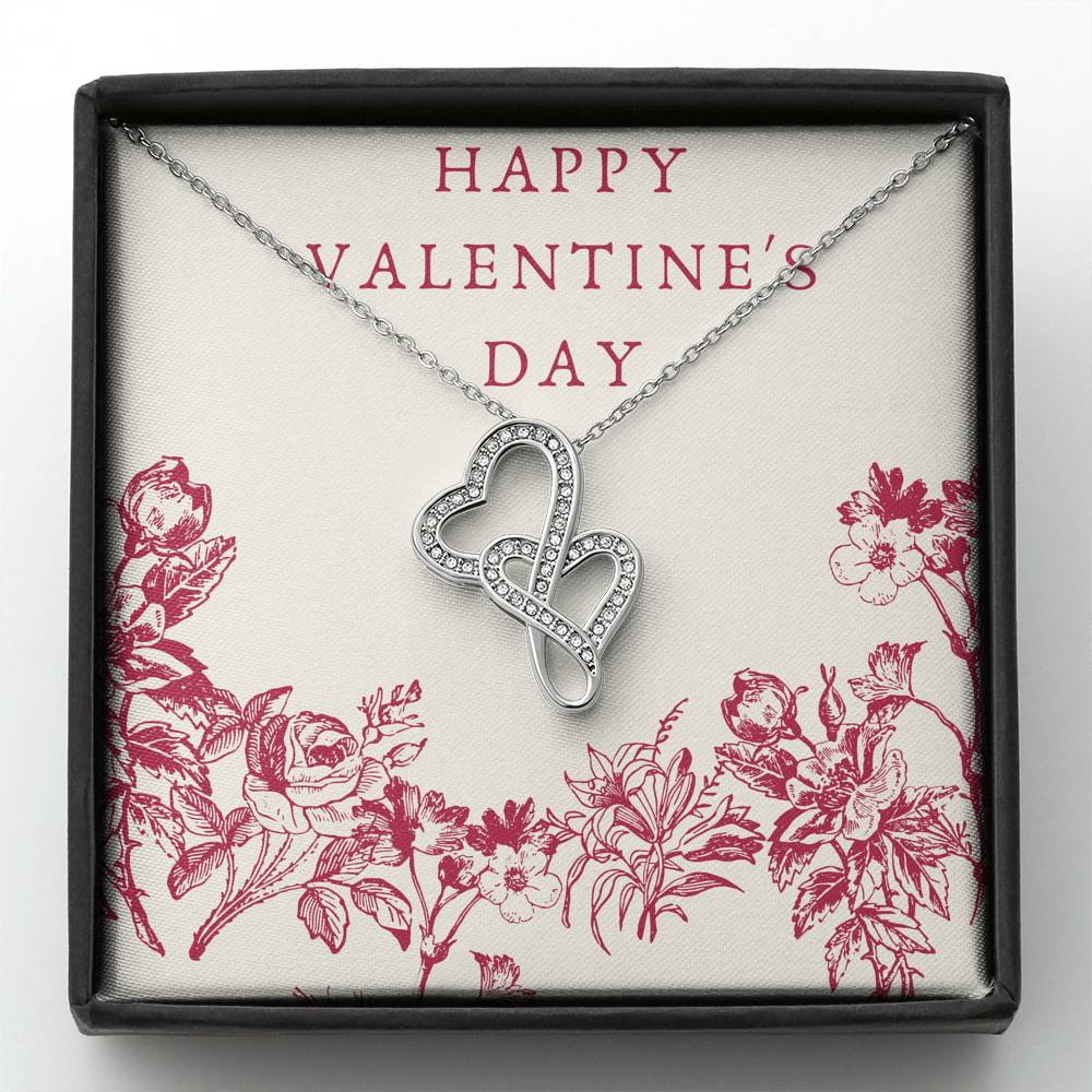 Valentine's Day Gift For Women Double Heart Pendent To My Wife Forever Love Bond Necklace Gift