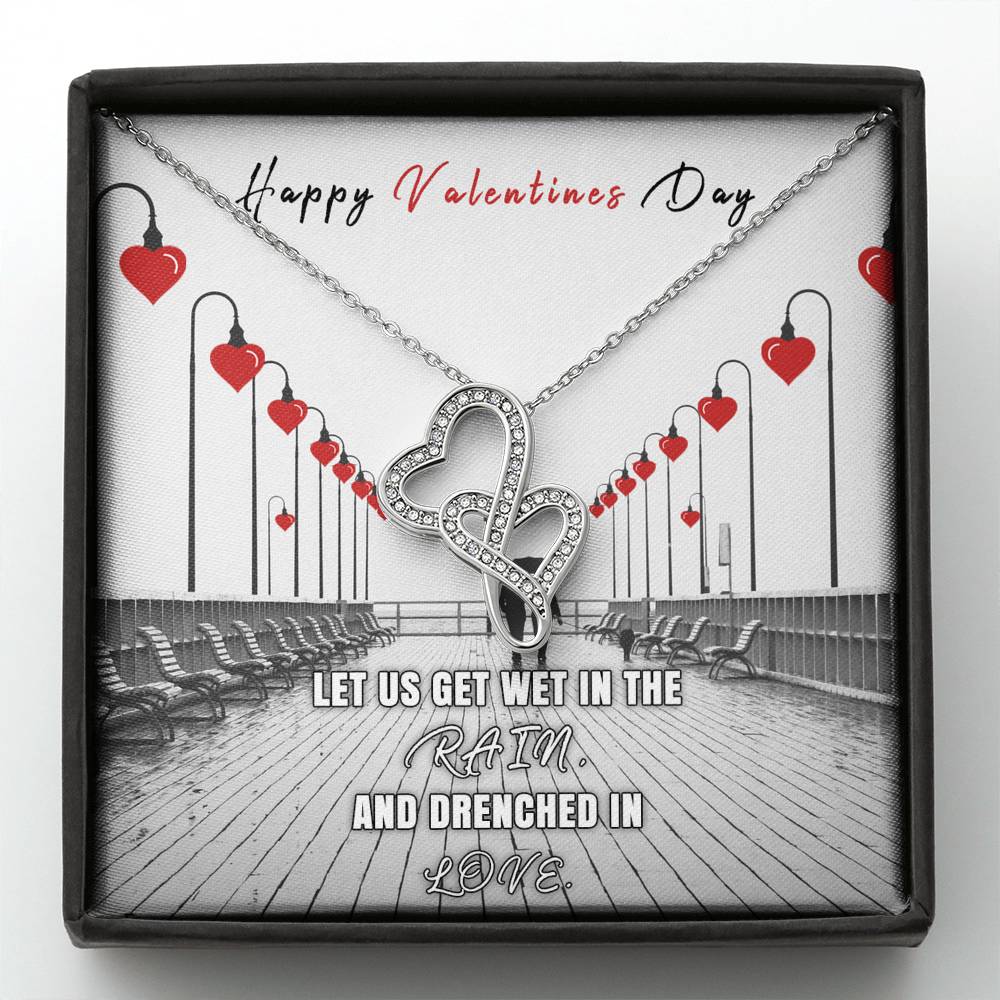 Necklace Gift, Double Hearts, Happy Valentines Day, Love Necklace, I love you,