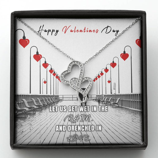 Necklace Gift, Double Hearts, Happy Valentines Day, Love Necklace, I love you,