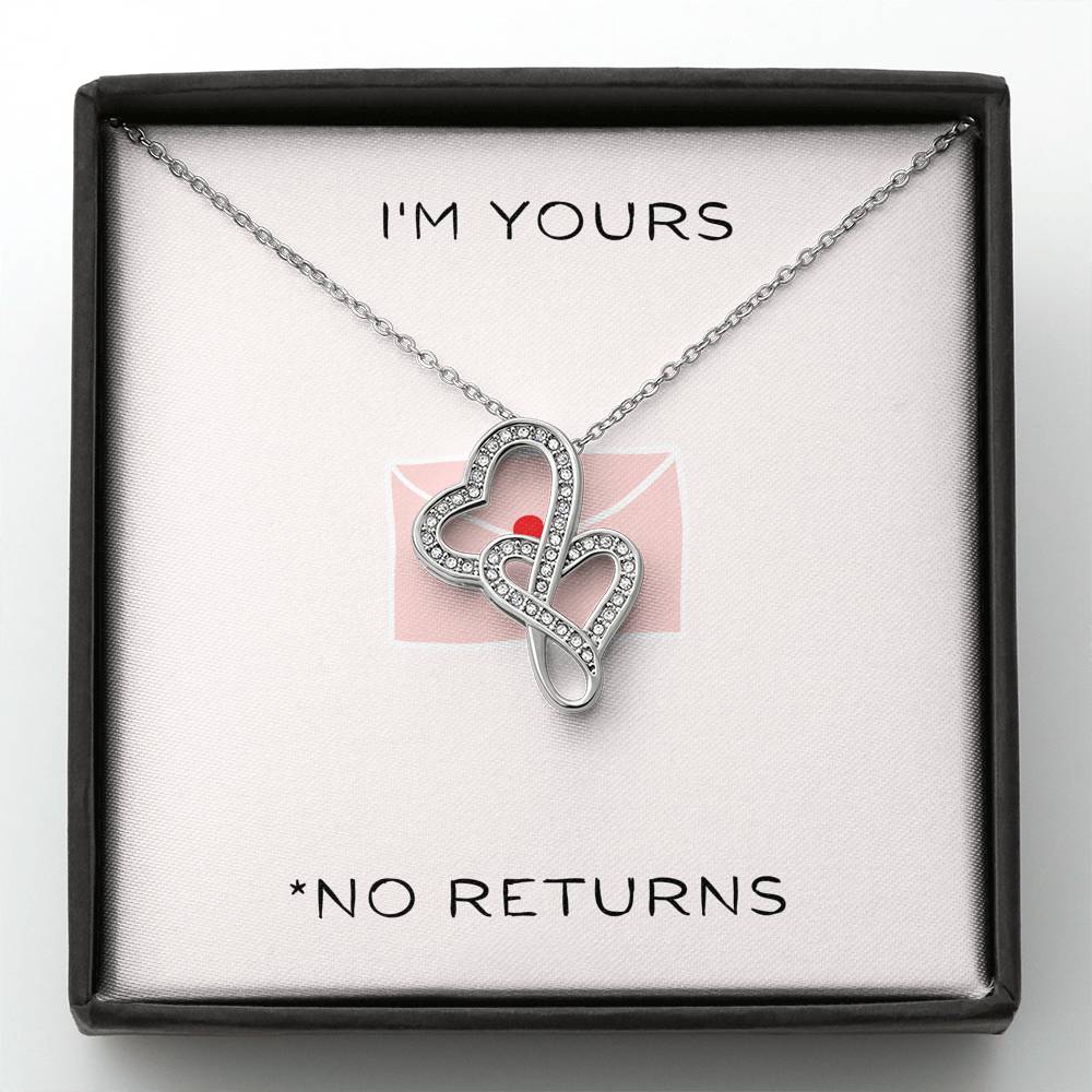 Personalized Necklace Gift To My Future Wife On Her Birthday Engagement Valentine's Day Gift Double Heart Pendent