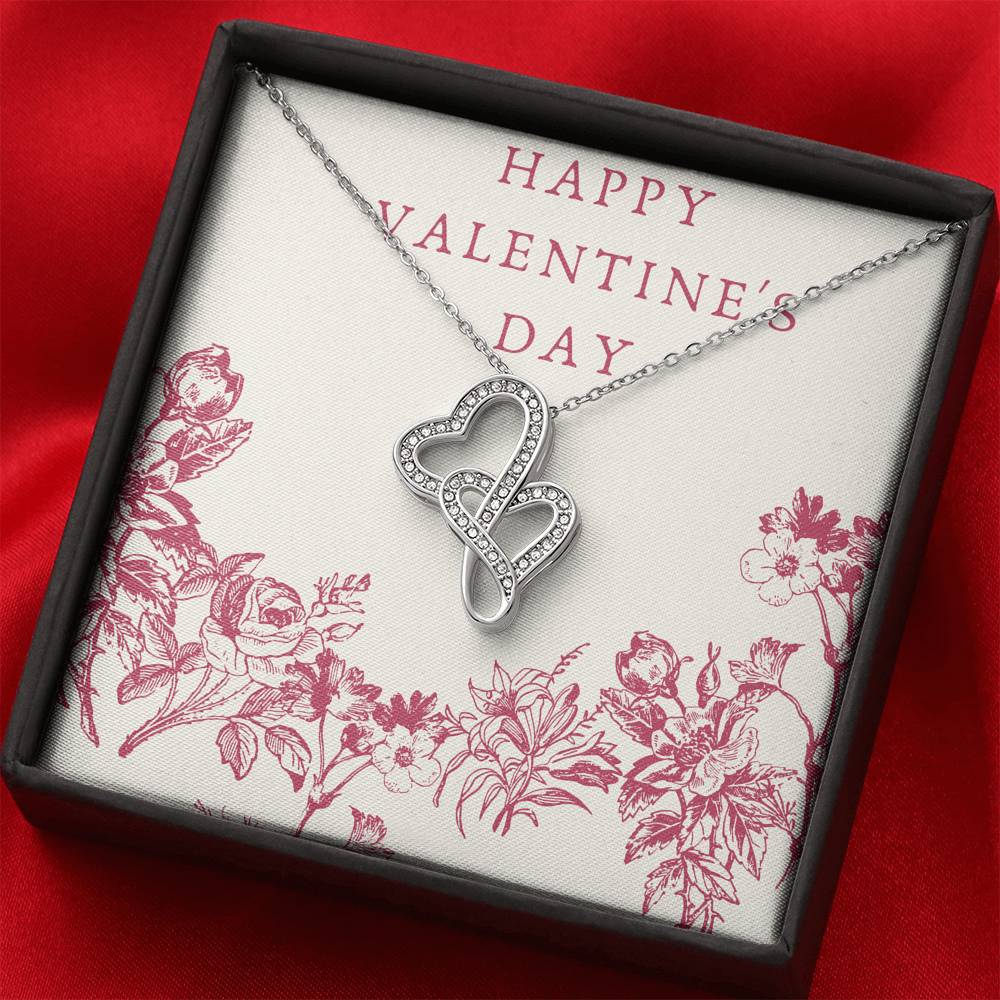 Valentine's Day Gift For Women Double Heart Pendent To My Wife Forever Love Bond Necklace Gift