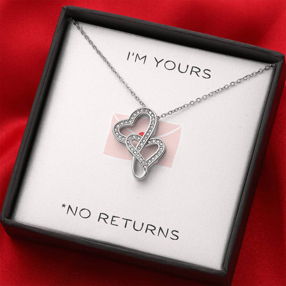 Personalized Necklace Gift To My Future Wife On Her Birthday Engagement Valentine's Day Gift Double Heart Pendent