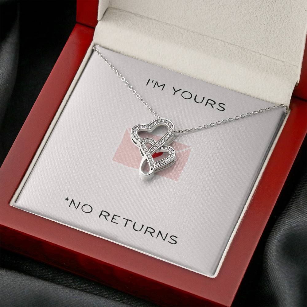 Personalized Necklace Gift To My Future Wife On Her Birthday Engagement Valentine's Day Gift Double Heart Pendent
