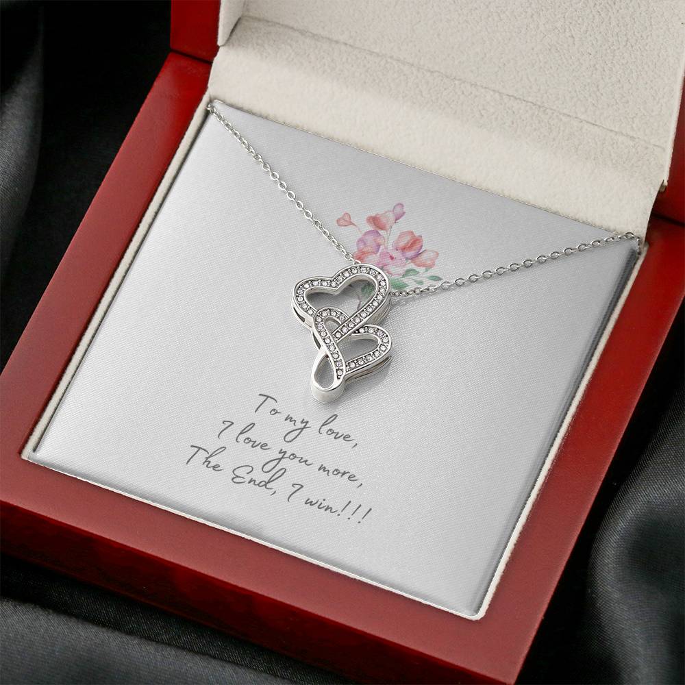 Personalized Gift Girlfriend Necklace for Her Valentines Birthday  Gift Double Hearts Necklace for Women with Message  Card