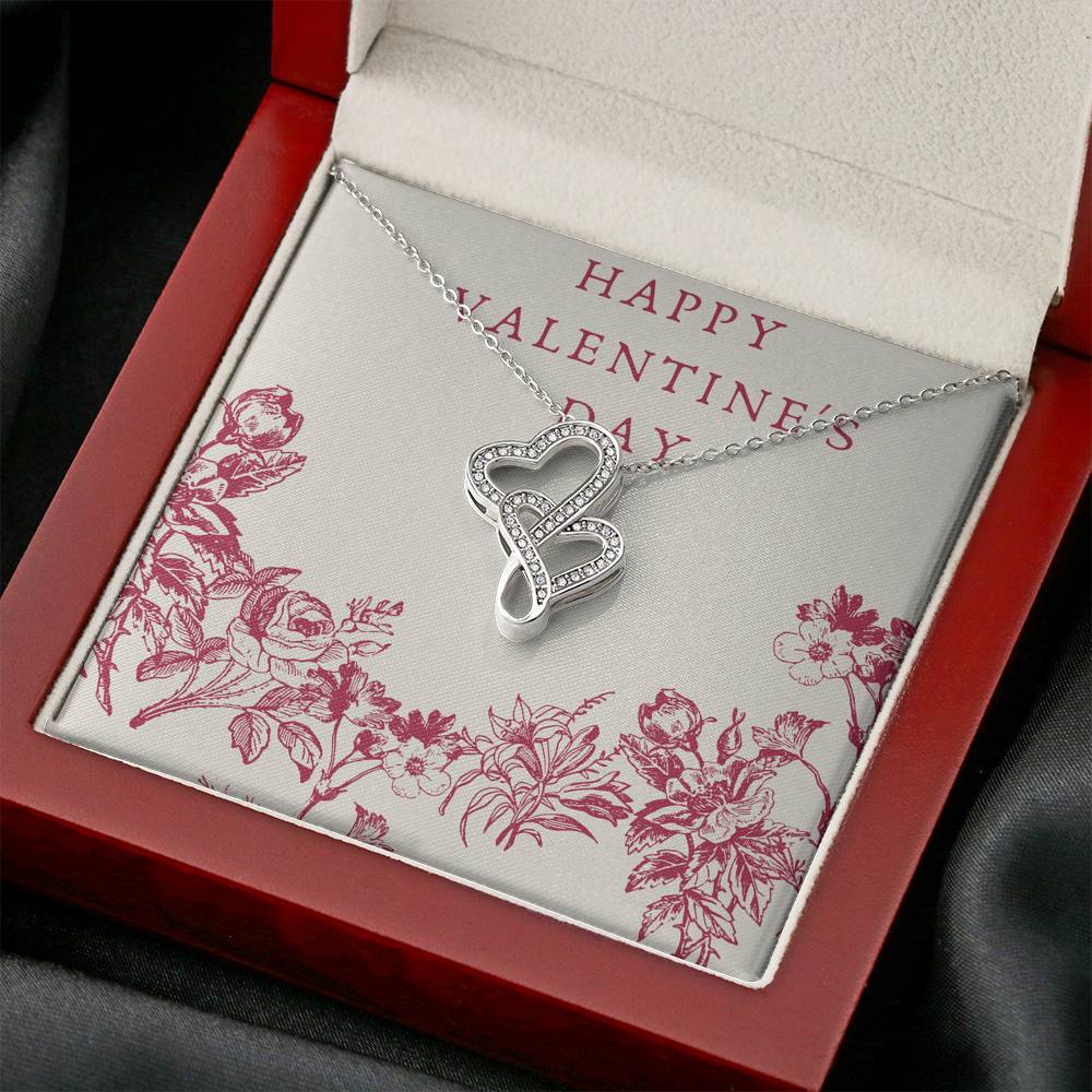 Valentine's Day Gift For Women Double Heart Pendent To My Wife Forever Love Bond Necklace Gift