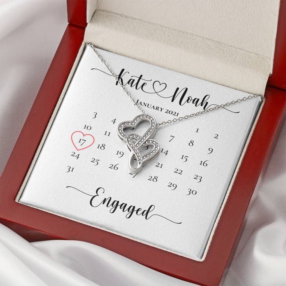 Engagement Gift To My Fiancée Heart Strong Bond Pendent On Engagement Ceremony