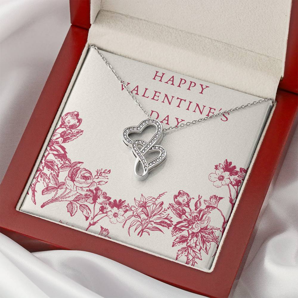 Valentine's Day Gift For Women Double Heart Pendent To My Wife Forever Love Bond Necklace Gift