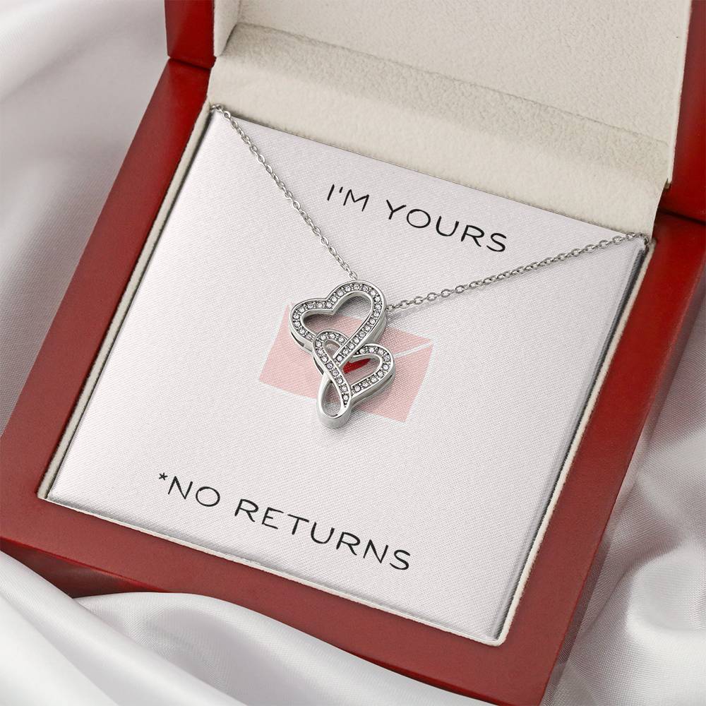 Personalized Necklace Gift To My Future Wife On Her Birthday Engagement Valentine's Day Gift Double Heart Pendent