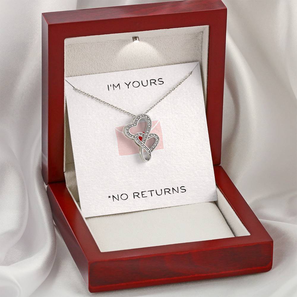 Personalized Necklace Gift To My Future Wife On Her Birthday Engagement Valentine's Day Gift Double Heart Pendent